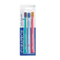 Зубные щетки: Набор зубных щеток Curaprox CS 5460/3 ultra soft (бирюзовая, голубая, малиновая)